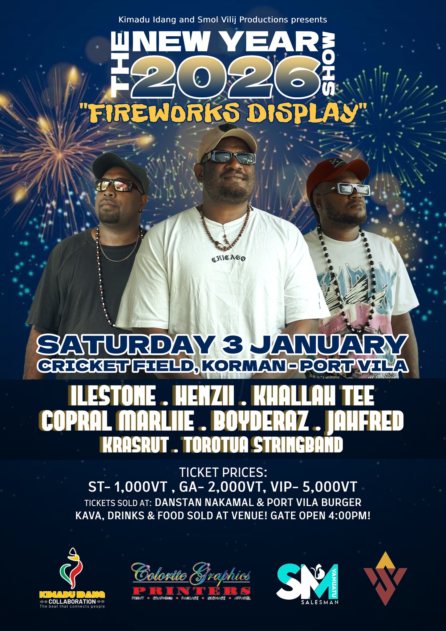 New Year 2026 fireworks display poster